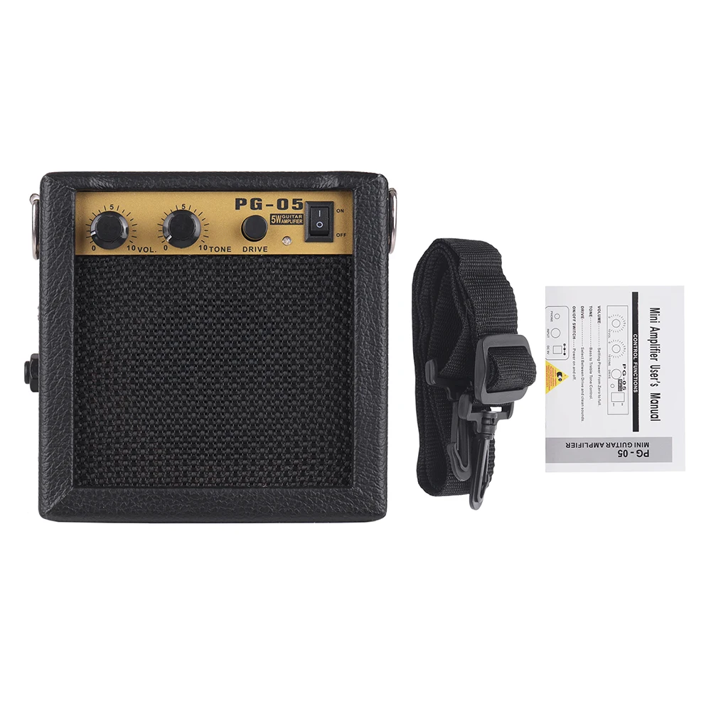 Wooden Mini Guitar Amplifier Amp Speaker 5W with 6 35mm Input 3 5mm Headphone Output Supports Volume Tone Adjustment Overdrive