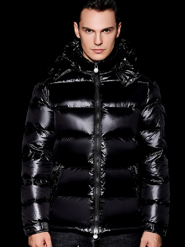black shiny moncler jacket