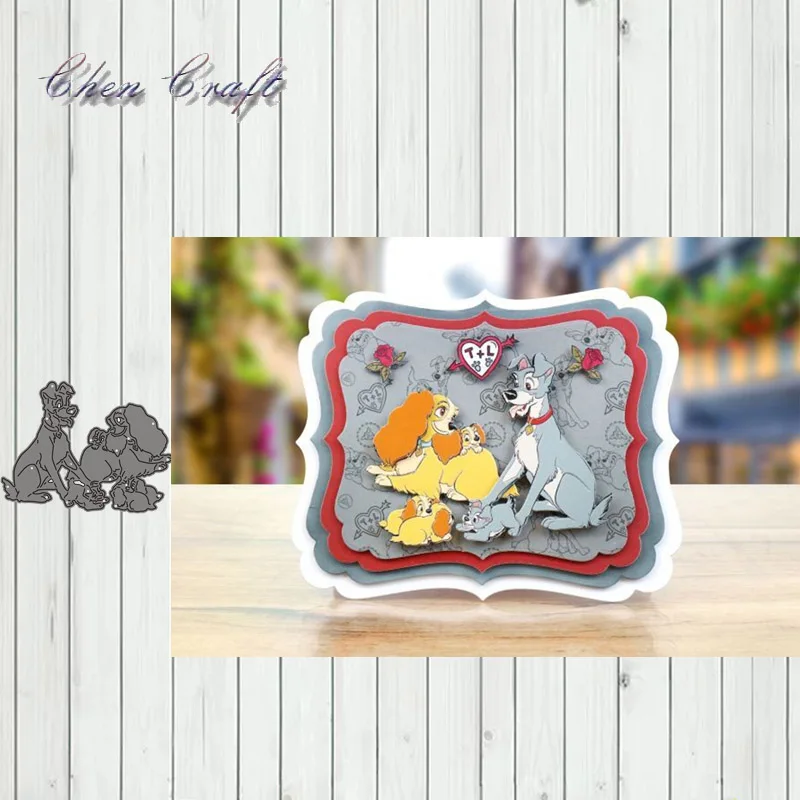 

A group of dogs Metal Cutting Dies Stencils for DIY Scrapbooking photo album Decorative Embossing DIY Paper Cards