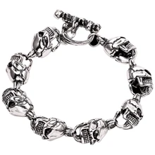 Готический Череп, очаровательный браслет, мужской браслет, оптом, мужской браслет, браслет ручной работы, ювелирное изделие, очаровательный модный подарок