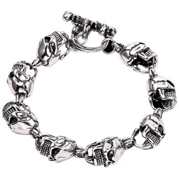 

Gothic Skull Charm Bracelet Men's Bracelet Bangle Wholesale Male Pulsera Handmade Wristband Bijoux Jewelry Charm Fashion Gift