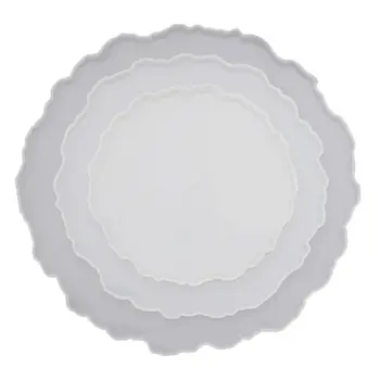 

Three layer Irregular Fruit Disc Big Plate Resin Mold Oversized Fruit Tray Resin Mold Transparent Flexible Silicone Mold