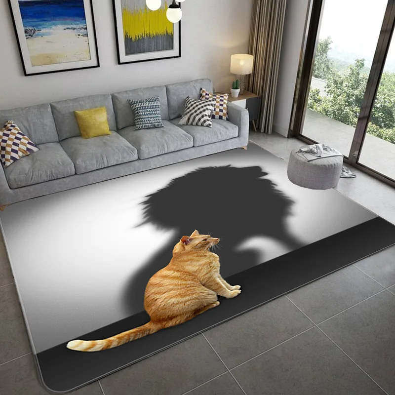 3D Симпатичные кошки и собаки ковер, спальня, ковер, мягкая детская комната, большой ковер, салон, дверь для животных, коврик для пола, домашний коврик для кухни по индивидуальному заказу