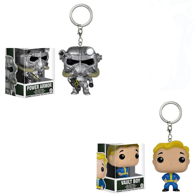 FUNKO Fallout Vault Boy &amp Power Armor Pocket Keychain Vinyl Action Figures Collection Model Toys For Children Christmas Gift | Игрушки и
