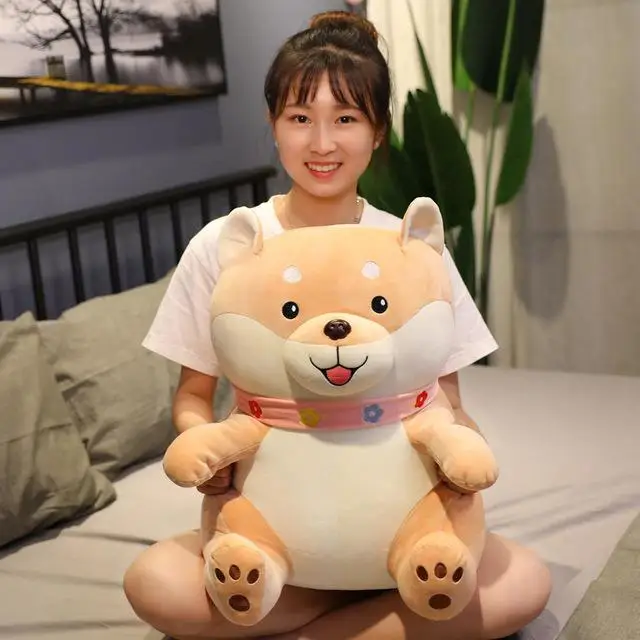 Горячая 35 см/45 см/55 см мягкая Сидящая собака плюшевая мягкая Kawaii хаски собака Шарпей мультфильм Подушка для детей girlfreind подарок на день рождения - Цвет: B