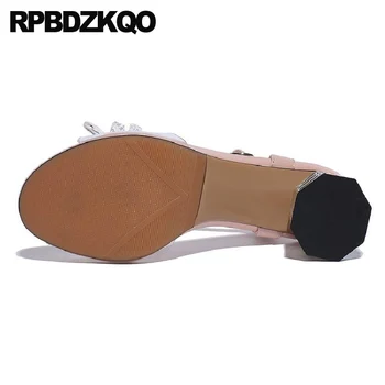 

runway crystal transparent silver block high quality chunky pumps women sandals 2019 summer pink jewel pvc shoes clear diamond