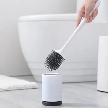 

TPR Toilet Brush Rubber Head Handle Wall Floor Type Bathroom Cleaning Tools Household Floor Cleaning Bathroom Accessories