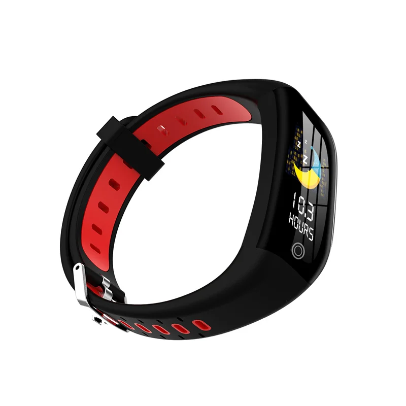 Waterproof fitness bracelet with activity tracking and GPS functions - Red
