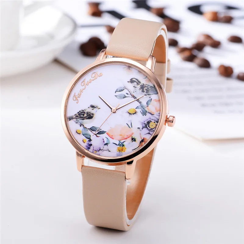 Женские Брендовые Часы с браслетом модные простые часы цветами из розового