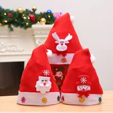 Рождественская вечеринка Дети Санта шляпа красный и белый колпачок для Санта Клауса костюм новые подарки Декор рождественские украшения для дома