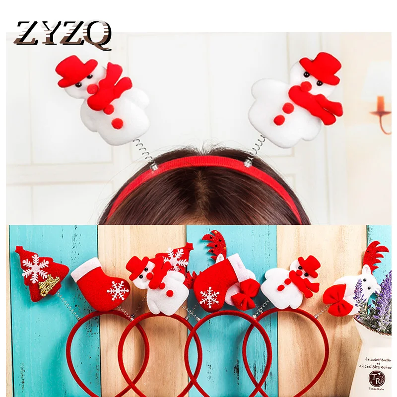 

ZYZQ Handmade Hair Accessories Festival Symbol Gadget Cute Santa Claus Toy Stick On Christmas Day Gift For Girl Wholesale Lots
