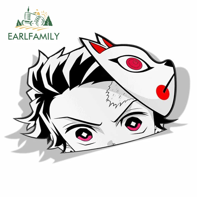 EARLFAMILY 13 см x 9 2 для Tanjiro Kamado Demon Slayer Peek аниме виниловая переводная Автомобильная