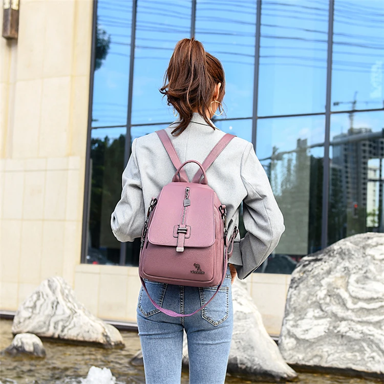 Women Backpack Designer high quality Leather Women Bag Fashion School Bags Multifunction Large Capacity Travel Backpacks mochila