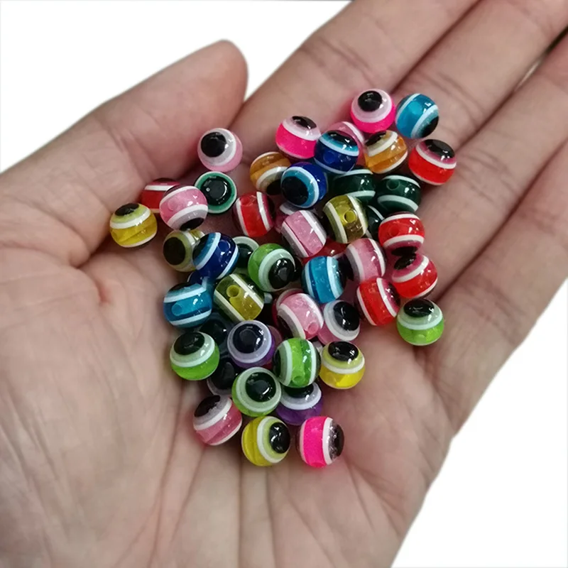 50pcs/lot Fish Eye Fishing Beads 6mm 8mm Mixed Color Luminous Carolina