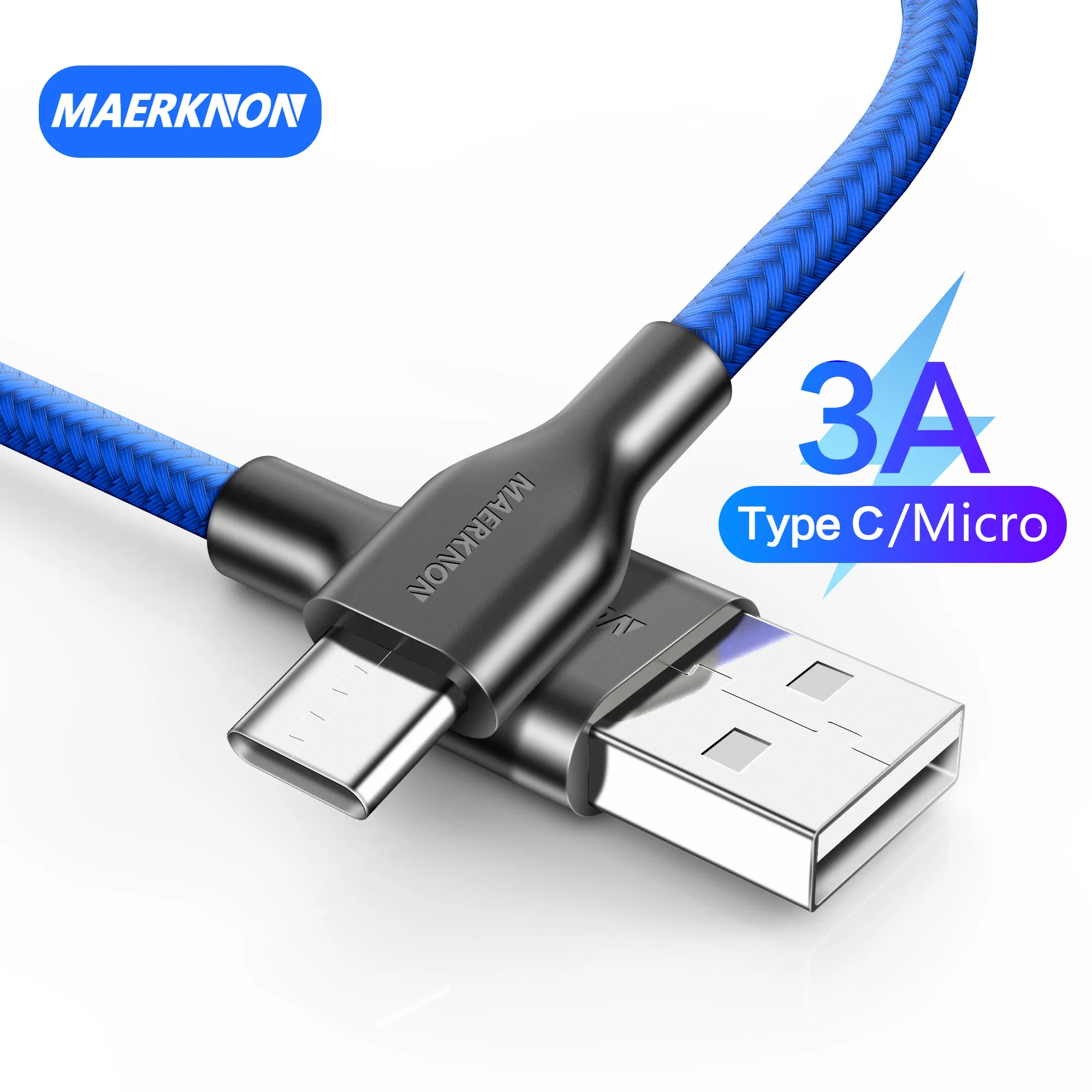 Кабель Micro USB 3 А Нейлоновый 5 Type C | Мобильные телефоны и аксессуары