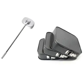 

1x Rotatable Digital Food Thermometer & 3Pcs 8/9/10 Inches Square Carbon Steel Non Stick Spring Form Cake Baking Tray
