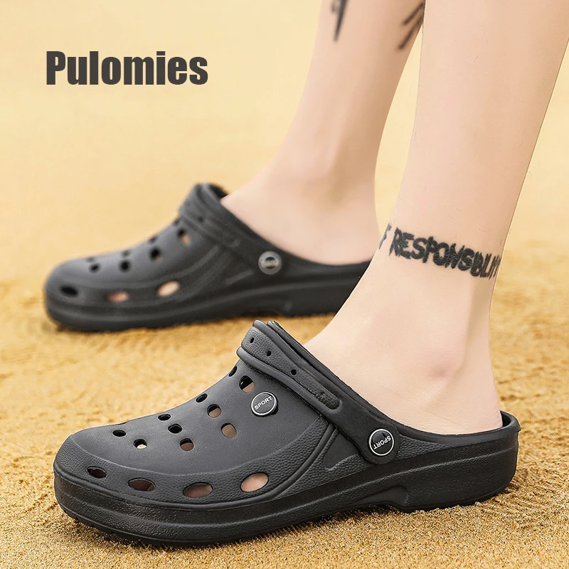 Zapatos de verano para hombre y mujer, zuecos de secado rápido, sandalias informales de playa para jardín, chanclas antideslizantes para casa, zapatillas de talla grande 49