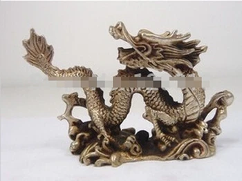 

---330+++ The old Chinese superb vintage handwork copper carved dragon statue