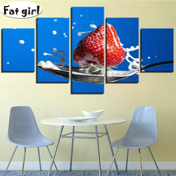 

Diamond painting Modern minimalist pattern 5D Strawberry and milk mural embroidery mosaic cross stitch Rhinestone home decor