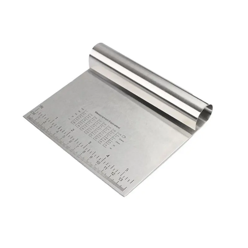 Cake Scraper Spatula Scraper Cutter Stainless Steel Flour Pastry Scraper Cake Blade Baking Confectionery Decoration Kitchen Tool