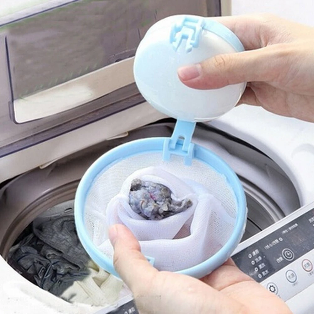 1Pcs Reusable Washing Machine Lint Filter Bag Hair Removal Laundry Mesh Floating Pet Fur Hair Catcher Laundry Cleaning Mesh Bag