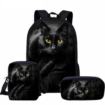 

Animal Cat Print 3pcs Girls Boys School Bag Kids Kindergarten Backpack Japanese Schoolbag Student Bookbags Children BackPack
