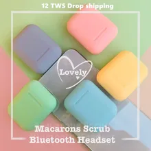 I12 tws Bluetooth наушники беспроводные наушники Hands free Спортивная Музыка для всех смартфонов скраб на ощупь 3d стерео объемный звук