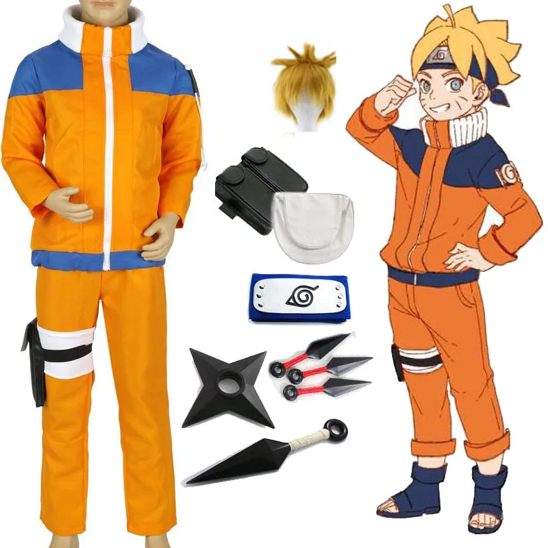 Anime Naruto Anak Cosplay Kostum Remaja Uzumaki Naruto Anak Anak Seragam Pakaian Senjata Alat Peraga Kostum Halloween Gratis Pengiriman Aliexpress