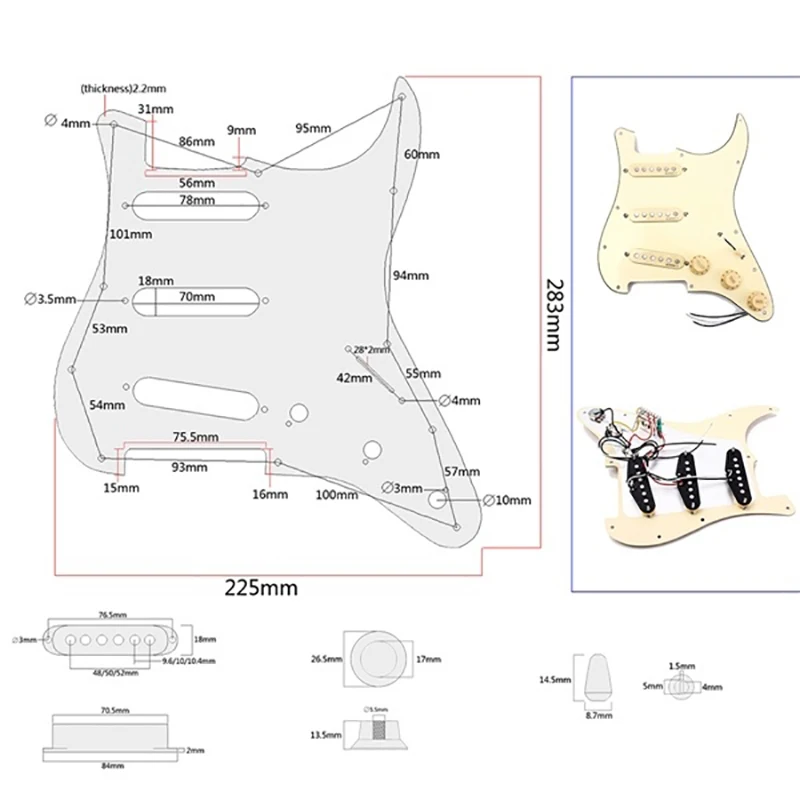 Prewired Pickguard Schrauben набор классических предварительно нагруженных SSS Alnico V пикапы в 60S