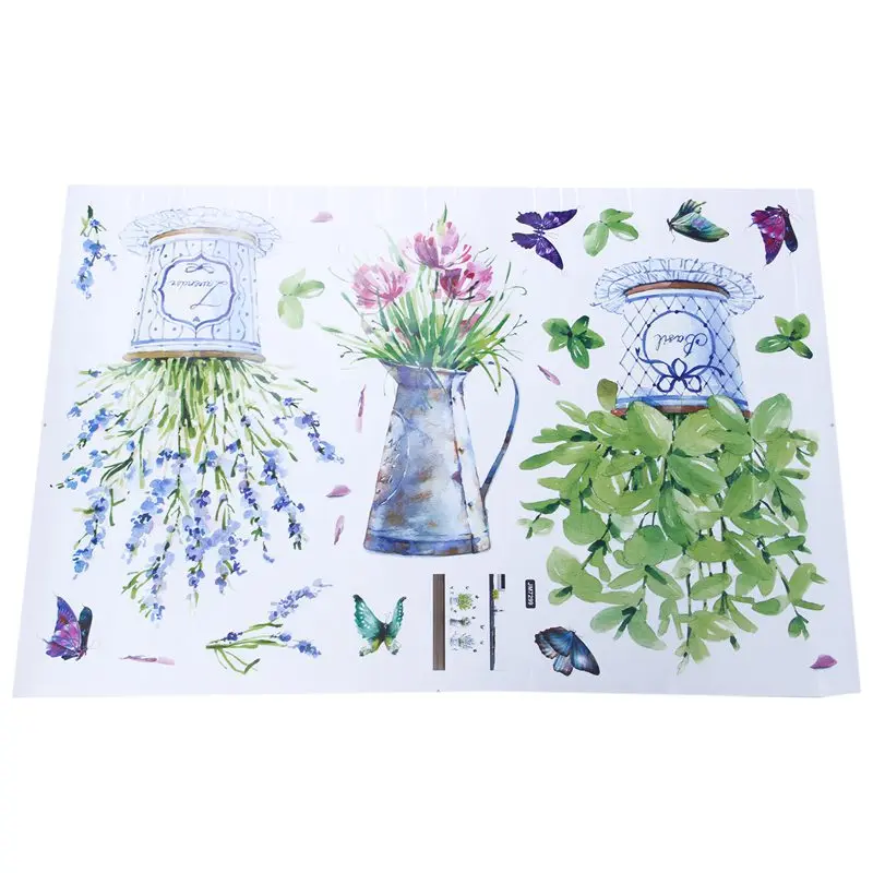 DIY Wall Stickers Home Decorative Pots Butterfly Kitchen Window Glass Bathroom | Дом и сад