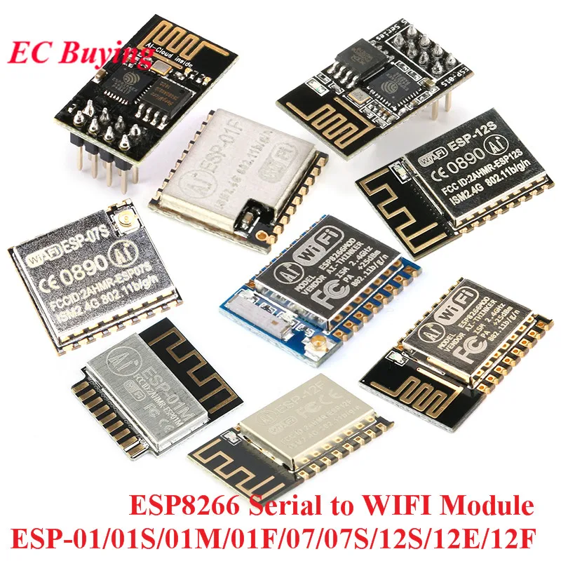 ESP8266 ESP-01 ESP-01S ESP-01M ESP-01F ESP-07 ESP-07S ESP-12S ESP-12E ESP-12F ESP Serial WIFI Wireless Module USB Adapter Board afbeelding