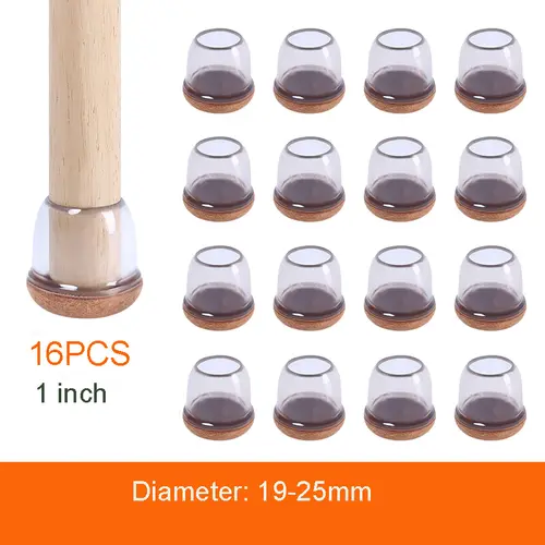 16PCS Transparent Table Chair Leg Protectors Caps Round Square for Furniture Foot Legs Cover Floor Protector with Felt Bottom - Image 13