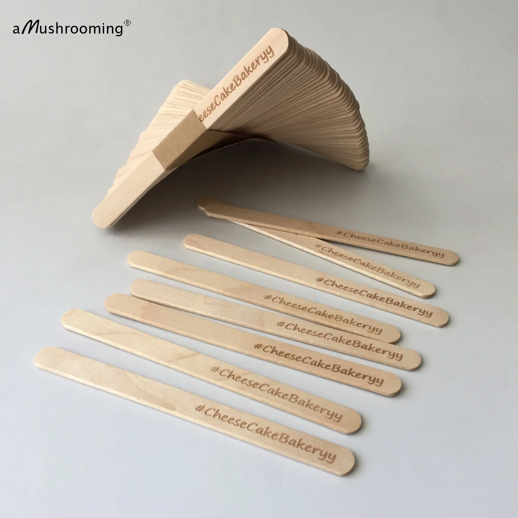 50pcs disposable cakesicles custom engraved wooden cake popsicle sticks bakery ice cream lollipop sticks home garden party use