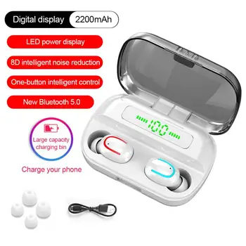 

Bluetooth Earphones True Wireless Headphones 5.0 TWS In-Ear Earbuds IPX7 Waterproof Mini Headset 3D Stereo Sound Sport Earpiece