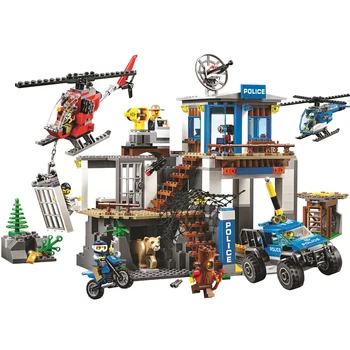 

City Compatible legoinset 60174 building blocks bricks Mountain Police Headquarters Speed Build Gift Toys for Children Kids