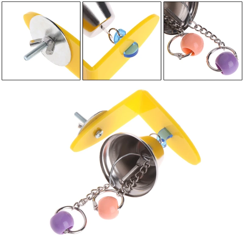 Parrot Toy Parrot Bell Toys Birds Chewing Hanging Cage Bite Accessories Parakeet Beads Play