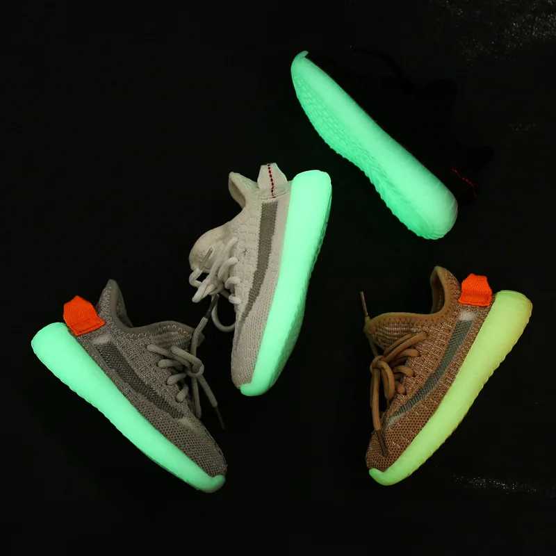 

Luminous Fiber Optic Children Sneakers Mesh Shoes Baby Kids Toddler Sport Black Color Boy Girl Net Breathable Flat Sneaker Shoes