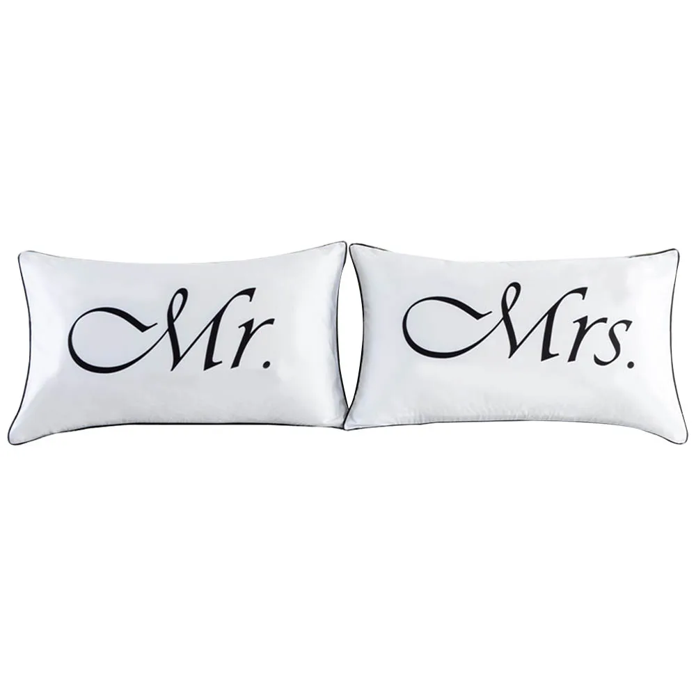 Double Bed Pillowcases Rectangle Pillow Case Couple Wedding Bed Home Living Room Decorative Pillow Covers