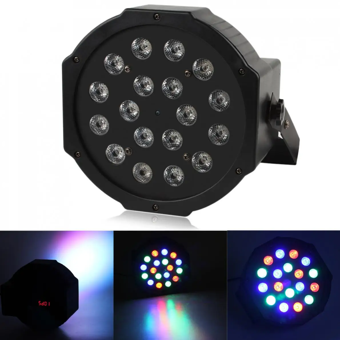 

Par Light 54W 18 RGB LED Stage Lighting Effect DMX512 Master-Slave Led Flat Voice Control Stage Light for DJ Disco Party KTV hot