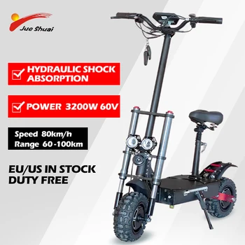 Online Elektrische Roller Erwachsene 3200W 80 Km/h Faltbare Elektrische Longboard 11 Zoll Off Straße Große Rad Motor E-roller E Roller E-bike