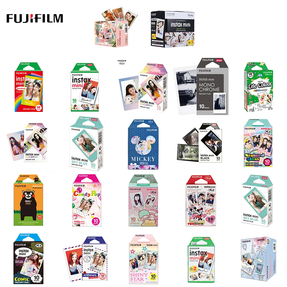 

10-60Pcs Genuine Fujifilm Instax Mini 8 9 Film Color Photo Paper For Fuji 9 8 7s 50s 50i 90 25 70 Share SP-2 SP-1 Instant Camera