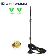 Eightwood WiFi RP-SMA Female Antenna Aerial for Wireless Network Card USB Adapter Security IP Camera Video Surveillance Monitor