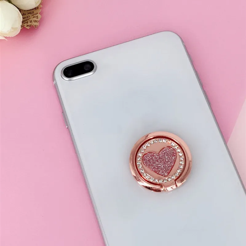 Кольцо на палец, подставка, держатель для IPhone, samsung, Xiaomi, универсальный смартфон, мобильный телефон, Алмазный держатель, сотовый телефон, автомобильный держатель, подставка - Цвет: rose gold