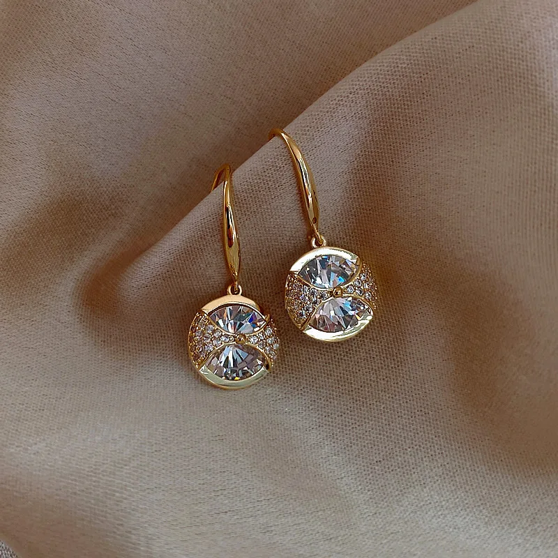 New Trendy Crystal Dangle Earrings For Women Simple Zircon Square Moon  Water Drop Pendant Earring Girl Party Jewelry Gifts - AliExpress