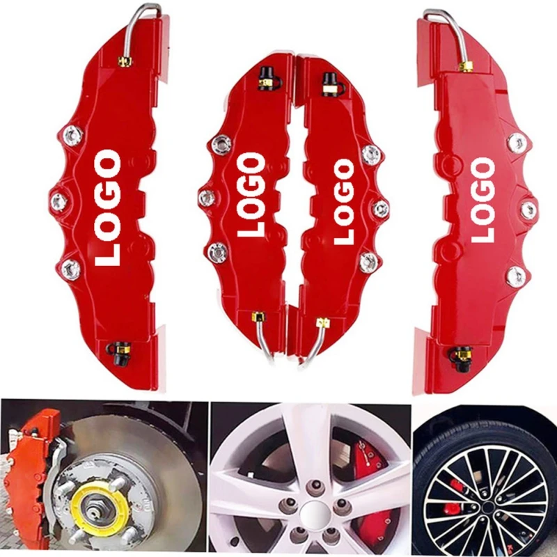 

New 2PCS/4PCS Car disc brake Caliper Cover 3D Word Red Brake cover Fit to 14-18 Inches Car 2 M and 2 S Universal Kit for Brembo