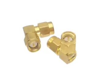 

10pcs SMA male to SMA male Plug right angle in series RF adapter connector