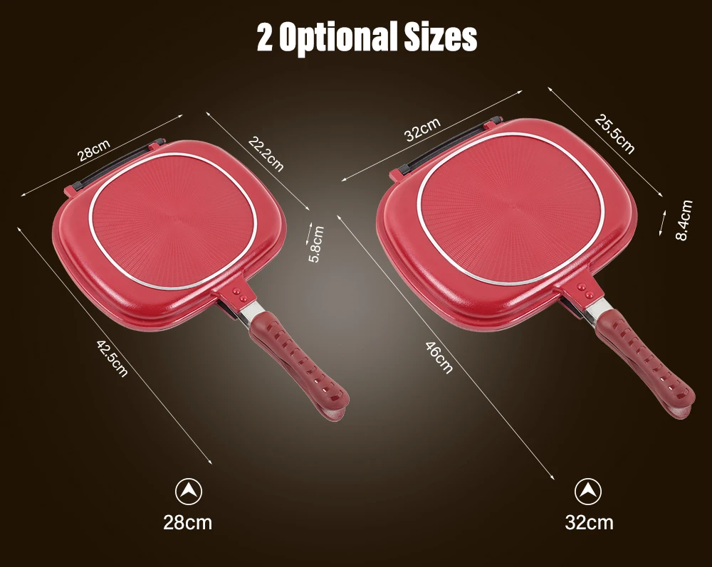 Double-Sided Frying Pan Cookware Suitable For Home Outdoor Barbecue Non-Stick Barbecue Cooking Tool Stable Durable And Reliable