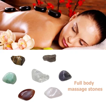 

7pcs Natural Chakra Palm Energy Stone Set Multi-functional Practical Convenient Healing Hot Massage Mineral Stones