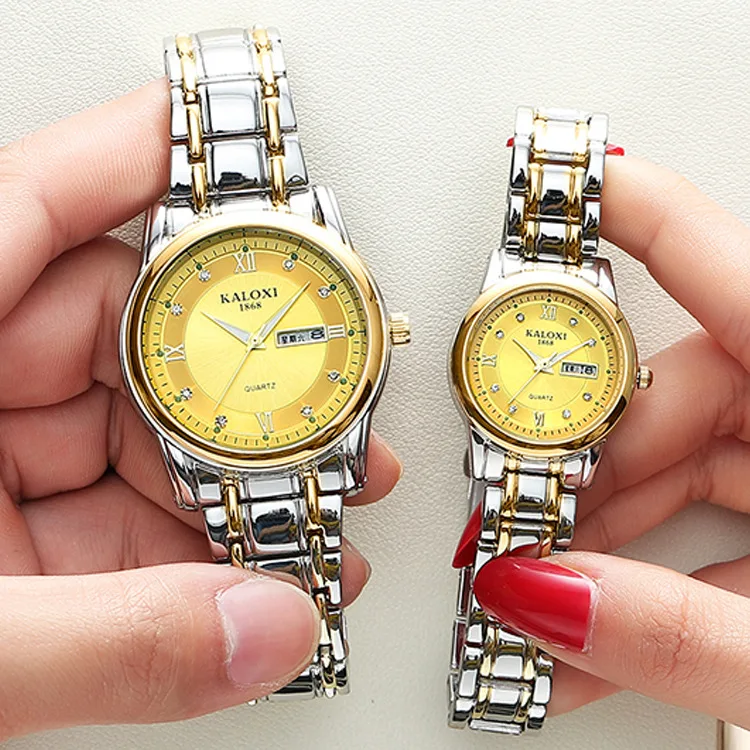 

Men Steel Belt Business Watch Waterproof Double Calendar Quartz Movement Fashion Watch Customizable