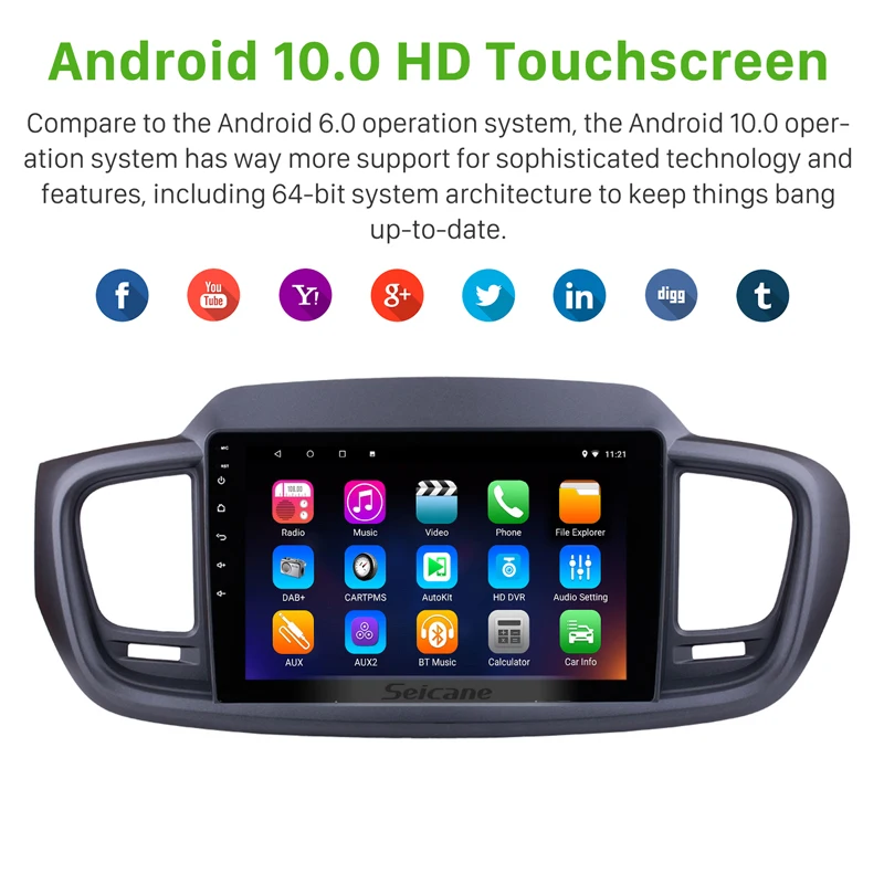 Seicane HD 1024*600 10 1 дюймов Android 0 автомобильный мультимедийный плеер для 2015 KIA SORENTO LHD GPS